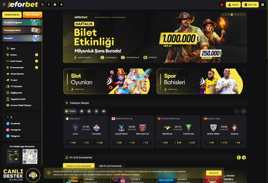 Eforbet ekran görüntüsü